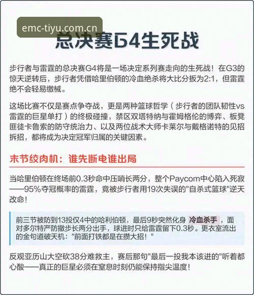 EMC跑步装备推荐 北京男篮G4生死战,还剩下哪些调整空间?